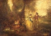 Jean-Antoine Watteau Le Plaisir pastoral oil painting